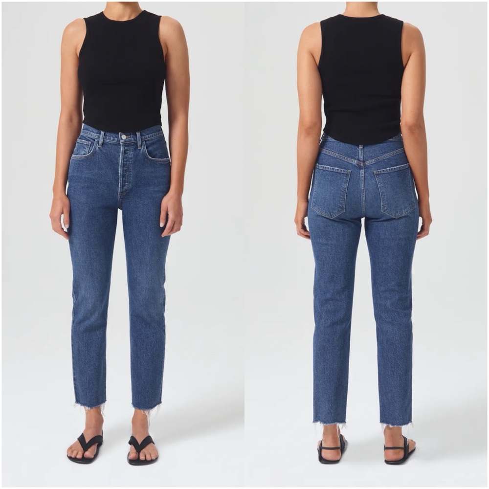 Agolde Blue Straight Leg Jeans